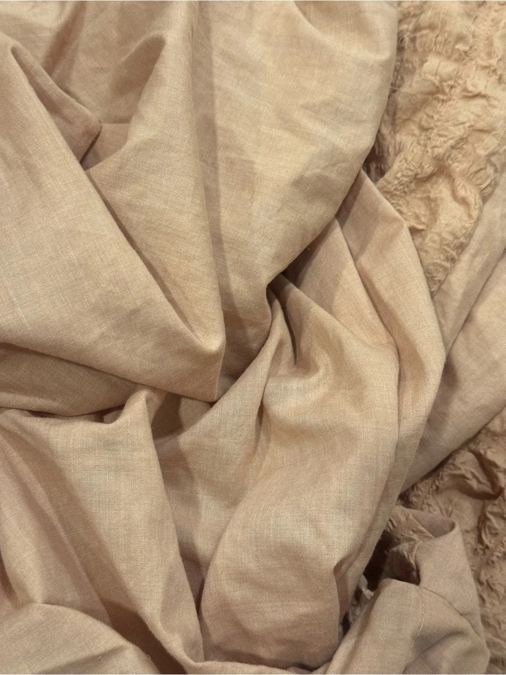 Blush Pink Textured Biscuit Gauze KING Duvet set